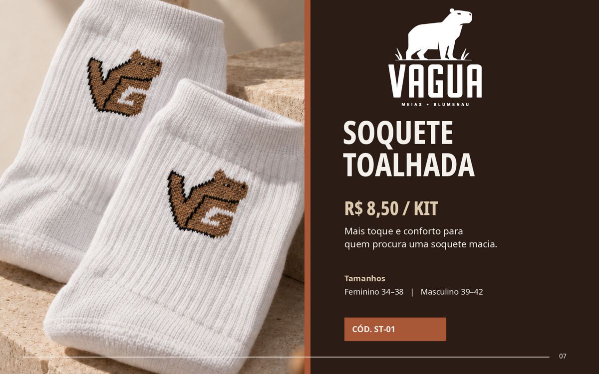 Catálogo, soquete toalhada